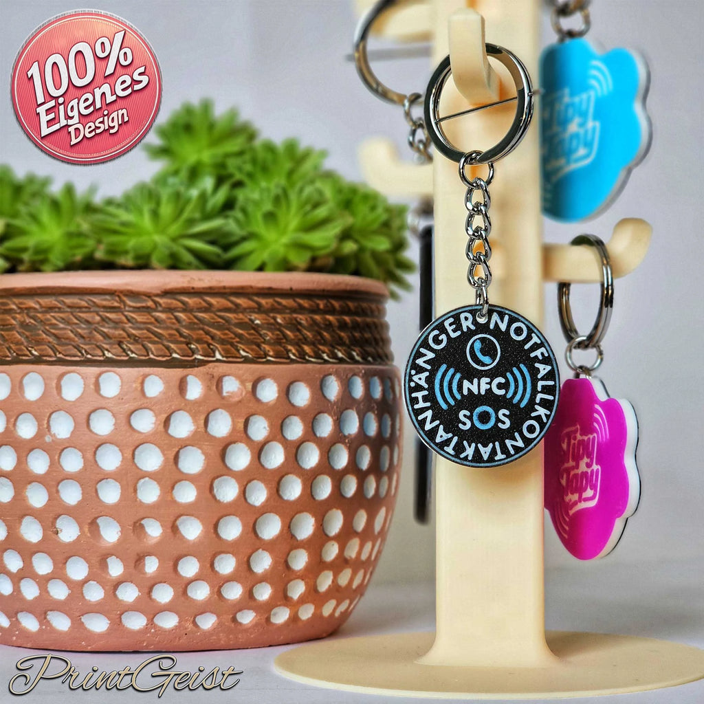 TipyTapyMicro NFC Notfallkontaktanhänger – ultrakompakt & personalisiert